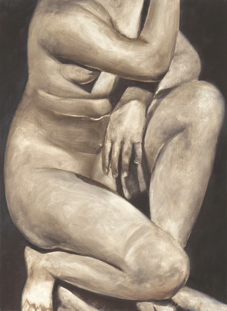 Sculpture 1 (2021), 31.5 x 23 cm , oil on paper on panel